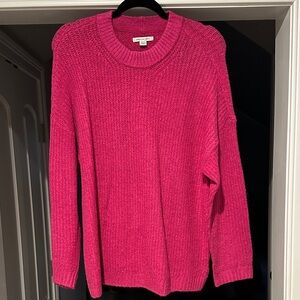 American Eagle Outfitters Vibrant Pink Crew Neck Sweater